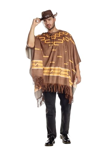 Dreamgirl Brown Unisex Cowboy Poncho – Western Costume Accessory