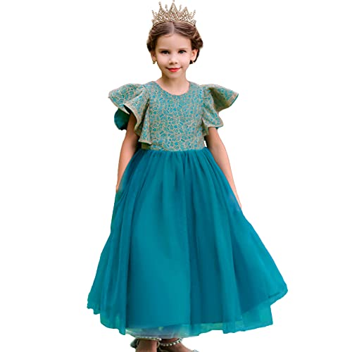 Vestido de Navidad para niñas azul ideal para fiesta de Año Nuevo y damas de honor