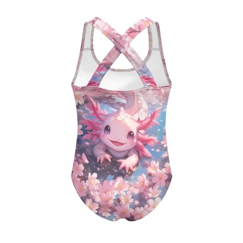 Girls One Piece Swimsuits Cross Back Straps Bathing Suit Quick Dry Swimwear 5-14 Y2