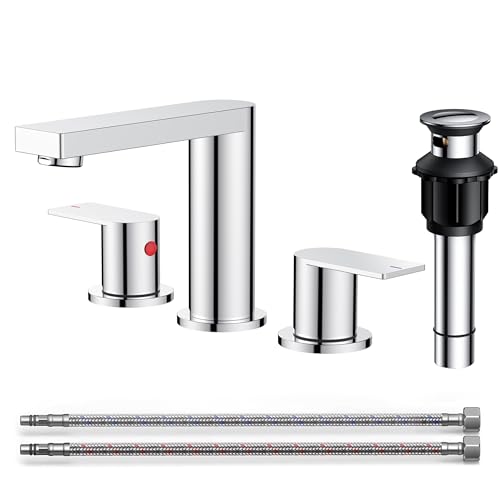 Robinetterie de salle de bain 3 trous mitigeur evier 8 pouces chrome