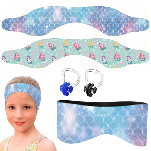 Diadema de Natación para Niños,2pc Diadema de Natación Impermeable,Banda Natacion Oidos Niños,Cinta Natacion Oidos Niños,Banda para Cabeza Natación de Neopreno para Niños,Diadema Oídos Ajustable