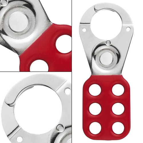 Alriedy Padlock Hasp, Pack of 2 Safety Hasp Lockout, 25 mm Opening Spacing, 6 Holes Hasp Lock - Image 4