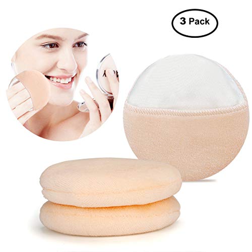 Joly Powder Puffs, Makeup Puff for Face Foundation Powder with Glove -Washable Sponge 3.35 Inch (3pcs/set)