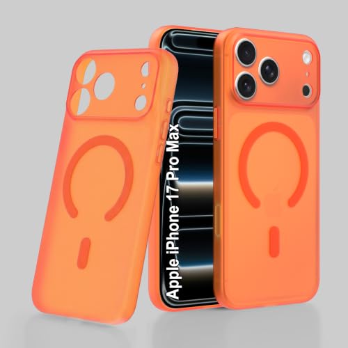 Image of ZAP CASE Paper Thin Case for iPhone 17 Pro Max | Ultra-Slim 0.5 mm Back Cover | Metal Buttons | Lightweight | Matte Finish | Anti-Fingerprint | Scratch Resistant | Camera Protection | Magsafe | Orange