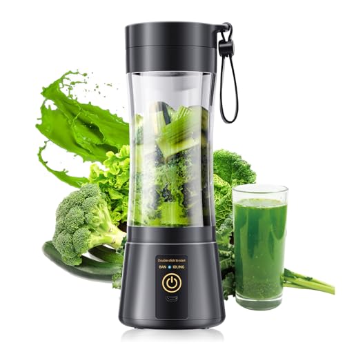 Portable Blender for Smoothies and Shakes - Cordless Personal Blender with 380Ml BPA Free Travel Cup