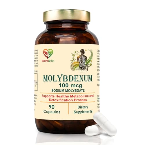Molybdenum - Sodium Molybdate 100mcg, Supports Enzyme Function and Detoxification, 90 Capsules