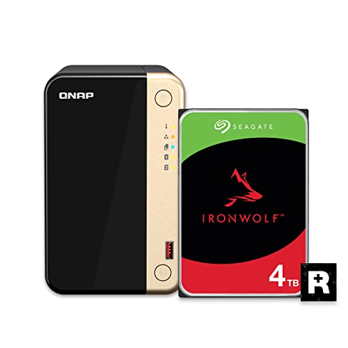 Image of QNAP TS-264-8G-24ST-US 2 Bay High-Performance Desktop NAS with 4TB Storage Capacity, Preconfigured RAID 1 Seagate IronWolf HDD Bundle