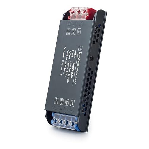 Image of QNNP LED Driver 100 Watts 24V Low Voltage Transformer Power Supply Transformer Adapter AC 100V-265V to 24V DC, LED Power Supply for Indoor Lighting