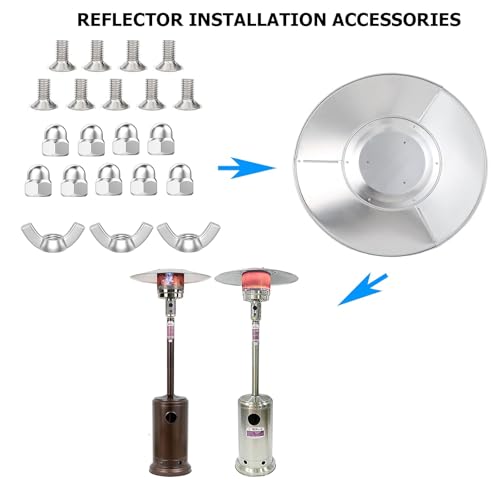 Patio Heater Replacement Parts Hardware Accessories Patio Heater Reflector Cover Protective Cover Accessories Round Umbrella-Shaped Vertical Pyramid Patio Heater Heating Kit - Bolt and Nut Set - Thumbnail 5