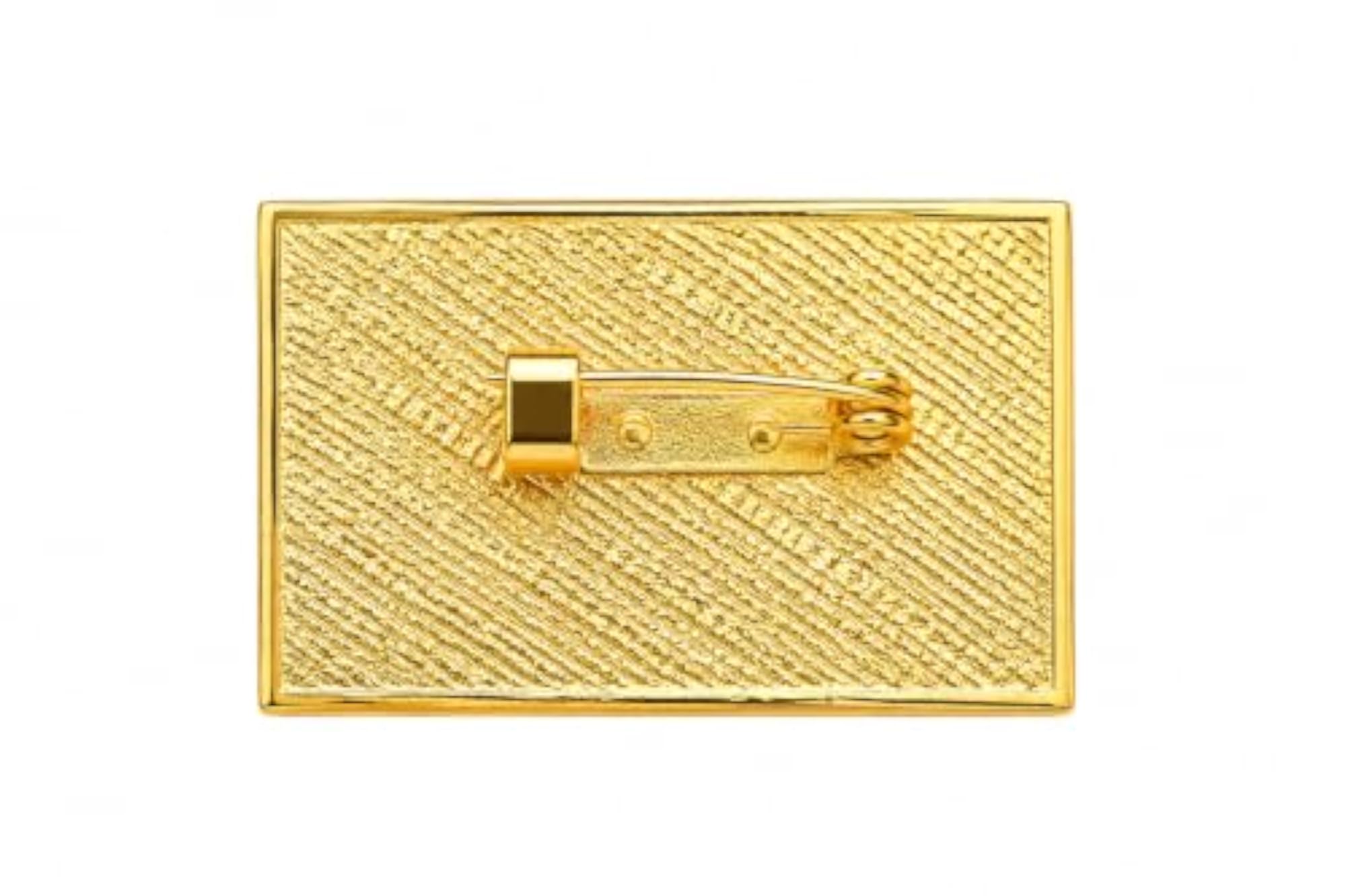 Pack of 2 Indian Tricolour Flag Rectangle Lapel Pins, Gold Finish