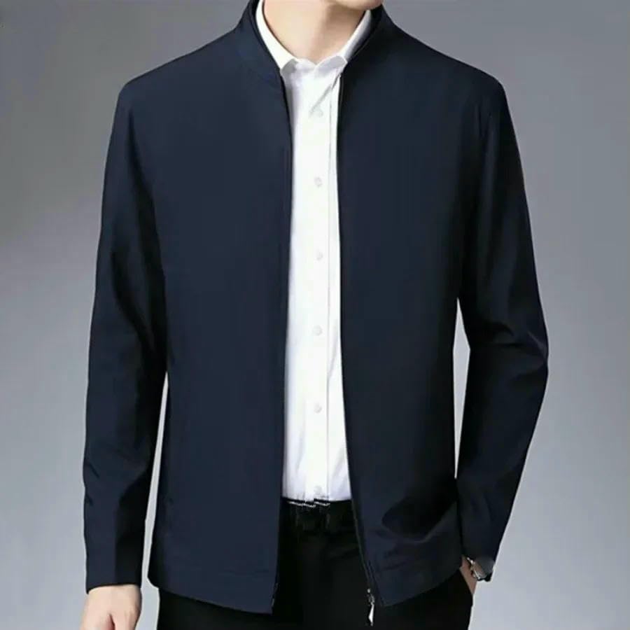 Blazer formel pour homme à col montant | Veste décontractée zippée