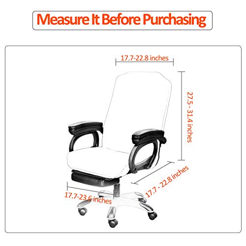 Image of SARAFLORA Polyester Solid Stretch Washable Computer Chair Slipcovers for Universal Rotating for Boss, Office Chair (Large, Black)
