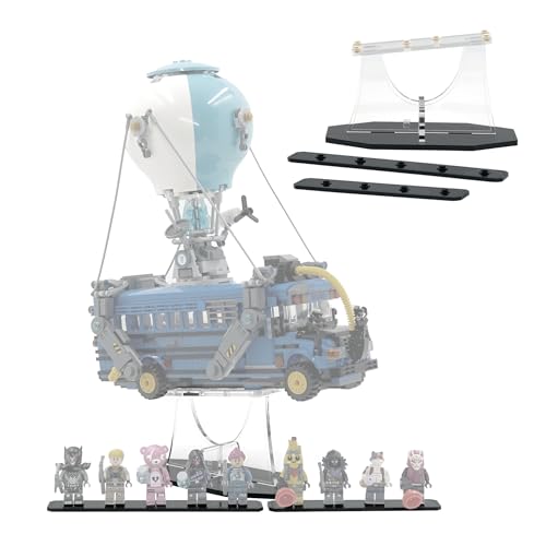 Brickcessories Display Stand Compatible with Lego 77073 - Fortnite Battle Bus, Set Not Included, Stand Only