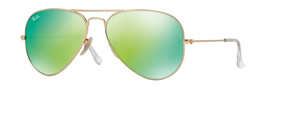 Ray Ban RB3025 112/19 58M Matte Gold/Green Mirror Multi Green Aviator