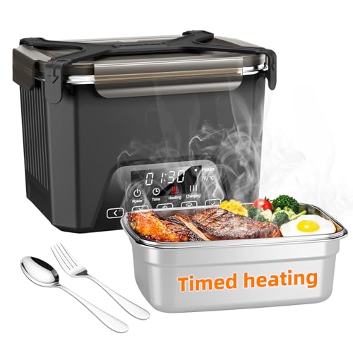 Cordless Electric Lunch Box for Adults, Heated Lunch Box 20000 mAh Battery Powered with Automatic Heating, 1.2L Portable Food Warmer, BPA Free