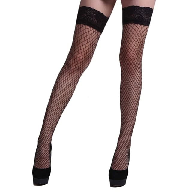 Bas résille sexy à lacets jusqu'au genou en nylon pour sublimer vos tenues de soirée