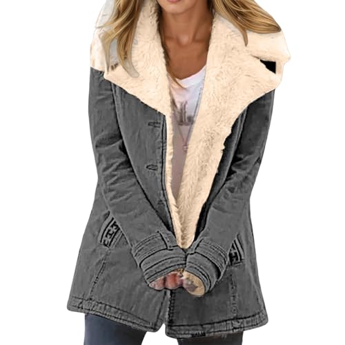 Chaqueta de forro polar suave y acogedora con manga larga de longitud media para el frío
