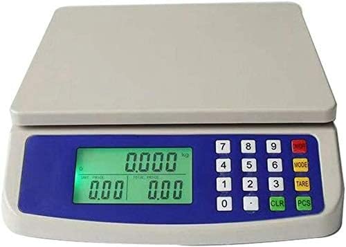 Electronic Scales High Precision Weighing Scale Price Computing Stainless Steel Food LCD Display Tare Function for Meat Supermarkets Aquatic Fruit P (10kg/1g) ()