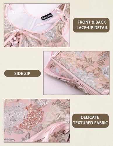 Image of Scarlet Darkness Corset Tops for Women Renaissance Underbust Corset Boned Lace Up Corsets