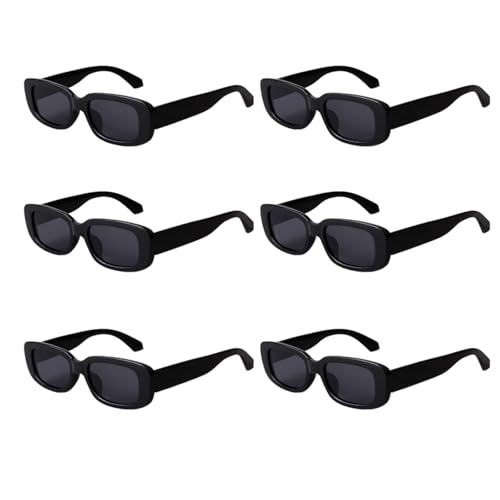 CPRNQY 6 Stück Schwarze Sonnenbrille, Sonnenbrille Schwarz, Leicht Und Bequem, Für Autofahren, Outdoor-Sport Und Modische Accessoires, Ideale Geschenkauswahl