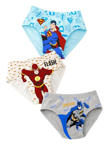 Image of BODYCARE Justice League Boys Cotton Brief Pack of 3 | Superhero Printed Kids Innerwear | Soft Breathable Cotton | Ultra Soft Elastic Waistband | Comfortable Underwear