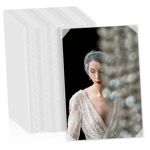 TEHAUX Scrapbooking Borders Stickers 20 Sheets Photo Corners Adhesive Photo Corner Protectors for Framing