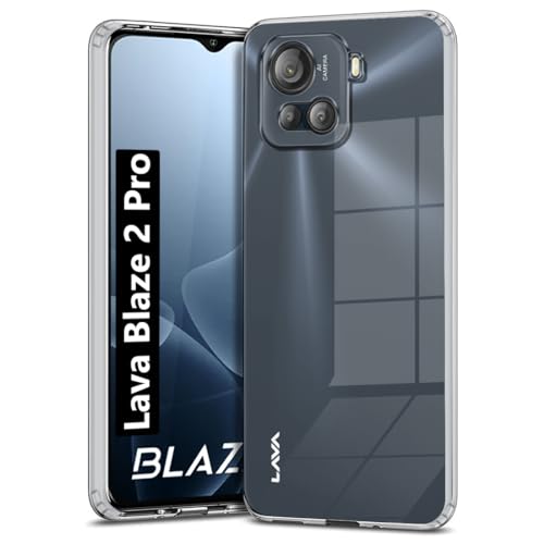 Image of Fashionury Crystal Clear Case for Lava Blaze 2 Pro | Yellowing Resistance | Transparent TPU Silicone | Raised Camera Lips | Slim Transparent Cover