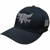 Baseball Hat with Silver SWAT Operator Insignia - Black L/XL - Hat with a Premium Flexible Band
