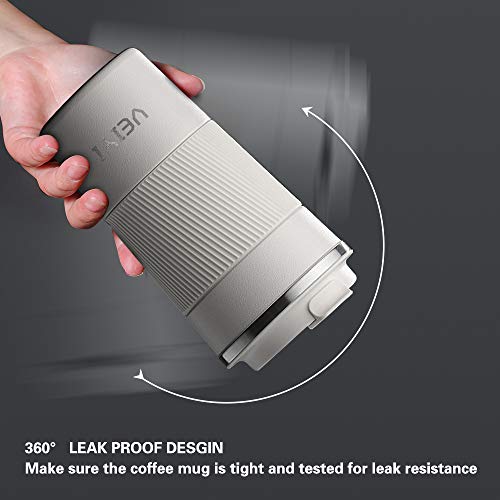 VEIYI Termo de acero inoxidable, 510 ml, taza de café To Go, vaso de viaje con tapa, 100% a prueba de fugas y doble… - Imagen 4