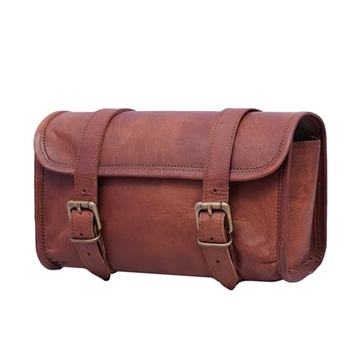 Bolsa de Herramientas Vintage de Cuero para Motocicleta miniatura 1