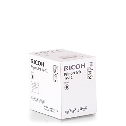 Original Tinte Ricoh JP12 817104 - Premium Drucker-Patrone - Schwarz - 600 ml