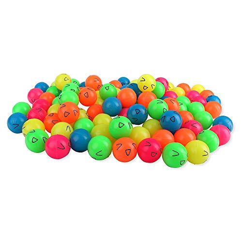 Schramm® 100 Piezas de Flummery Smiley ca. 27mm Flummery Bouncy Ball Bouncy Ball con una tómbola Fiesta de cumpleaños Infantil