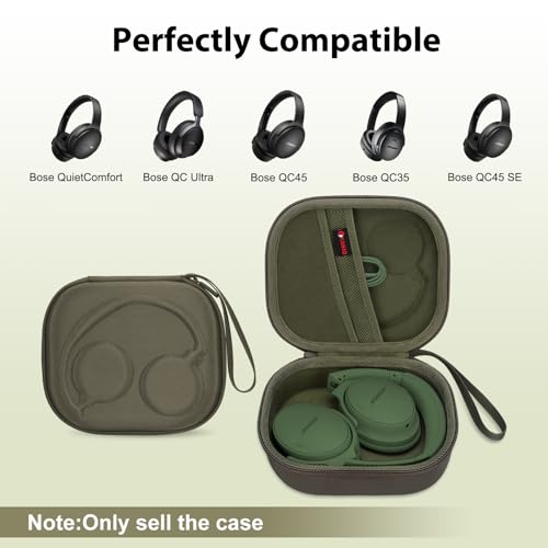 Image of XANAD Hard Case for Bose QuietComfort, QC Ultra, QC 45, QC 35, QC45 SE, QC SE or Skullcandy Crusher Evo, Hesh ANC, Hesh Evo, Crusher ANC 2, Crusher, Riff 2 Noise Headphones, Green