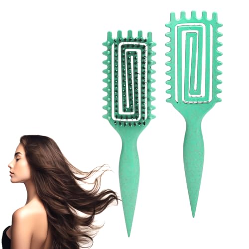 Curly Hair Defining Brush, With Side Gear Ergonomic Design for Cu...
