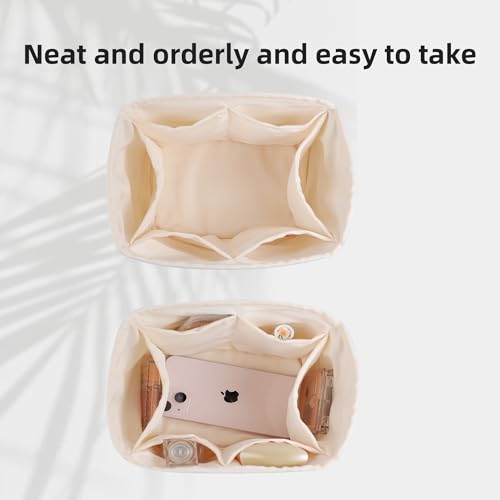 Image of DGAZ Silk Purse Organizer Insert Fits Chanel Duma Bags,Silky Smooth Bag Organizer,Luxury Handbag & Tote Shaper(Craie,22A /22C /23C Large)