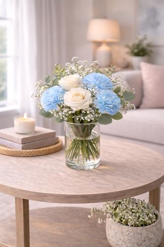 Image of Divyakosh Faux Flower Bouquet for Vase - Realistic Floral Bunches for Wedding Decor, Bridal Party, Farmhouse Table Centre Pieces, UV Resistant Fake Flowers for Indoor Outdoor