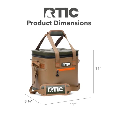 RTIC-Soft-Cooler-12-Can-Insulated-Bag-Portable-Ice-Chest-Box-for-Lunch-Beach-Drink-Beverage-Travel-Camping-Picnic-Car-Trips-Floating-Cooler-Leak-Proof-with-Zipper-Tan