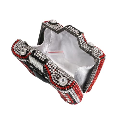 Image of UMREN Novelty Crystal Camera Shaped Clutch Purse for Women Sparkly Rhinestones Evening Clutch Bag Glitter Bridal Prom Handbag