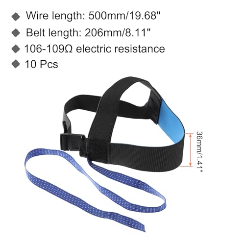 Image of MECCANIXITY 10pcs ESD Anti Static Foot Heel Straps Anti Static Wrist Strap Band Adjustable for Grounding Removing Static Black