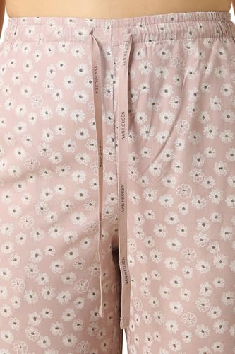 Image of Van Heusen Women's Printed Lounge Pants | Drawstrings & Side Pockets | Ultra Soft Fabric | Relaxed Fit | At home pyjamas | Everyday Comfort | Printed | Style 55306 | Available in Pack of 1 & 2