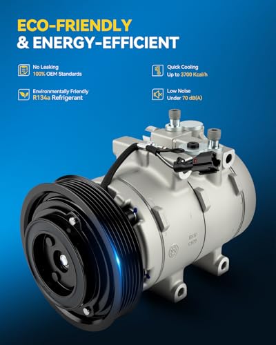 Image of PHILTOP 700745 NEW Air Conditioner AC Compressor with Clutch for Hyundai Santa Fe 2001-2006 2.7L