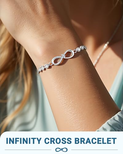 Infinity Cross Bracelet Confirmation Baptism Christian Easter Religious Gifts for Girls Women2