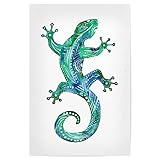 artboxONE Poster 30x20 cm Natur Türkiser Gecko Tribal 
