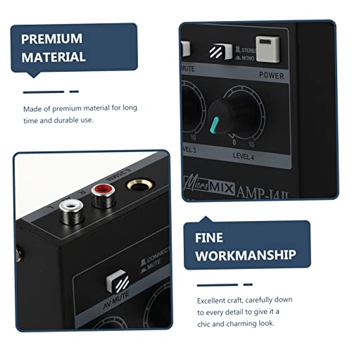 Showeroro 4 Headphone Amplifier Stereo Amp Headphones Amp Audio Splitter Earphone Splitter Audio Adapter Stereo Amplifier Audio Converter Headphone Amp Earphone Iron Black Audio Amplifier #TOP7