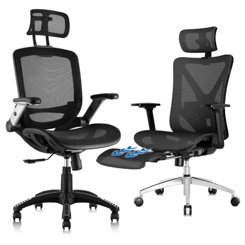 Image of GABRYLLY Office Chair with flip up arms and Ergonomic Chair with footrest