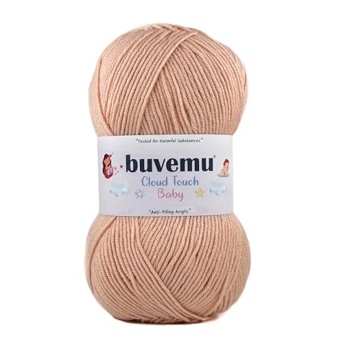 Image of Cloud Touch Baby - DK Weight Soft Anti-Pilling Yarn for Baby Clothes, Blankets & Amigurumi Crochet & Knitting, 90% Acrylic 10% Viscose derived from Bamboo, 3.53 Oz / 262 Yards (Nude, 1 Pack)