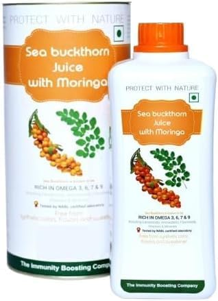 8.45 Fl Oz Sea Buckthorn Ju.ice with Moringa | Omega 3 6 9 | 50 Serves | Sea Buckthorn Pu.lp, 1Pack 250 ml