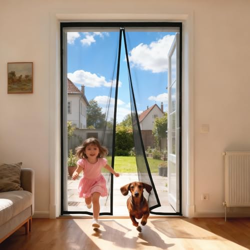 Sekey Fliegengitter Tür für Balkontür Magnet Insektenschutz Türvorhang Moskitonetz 110x220 cm Schwarz – Ansicht 7