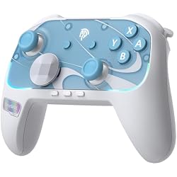 EasySMX S10 Controller for Switch 2/ Switch/PC-One Key Wake-up, TMR Anti-Drift Joystick, Mechanical Buttons, 6 Axis Gyro, Bluetooth Switch Controller with RGB & Swappable D-Pad