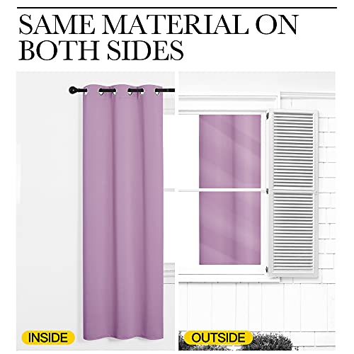 Image of NICETOWN Room Darkening Drapes for Nursery - Light Blocking Curtain Panels for Bedroom Girl Room, Soft Fabric Window Treatment (Lilac, 42 inches Width by 95 inches Length, 1 Pair)